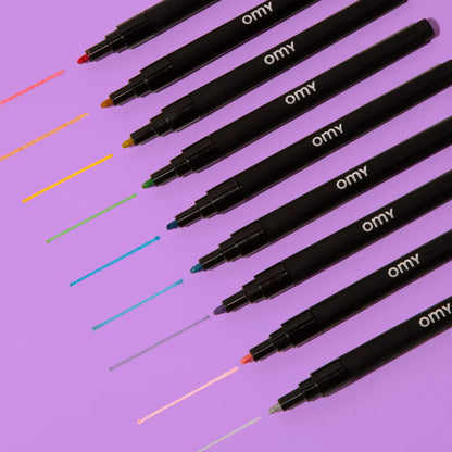 Rotuladores de colores con purpurina - Omy