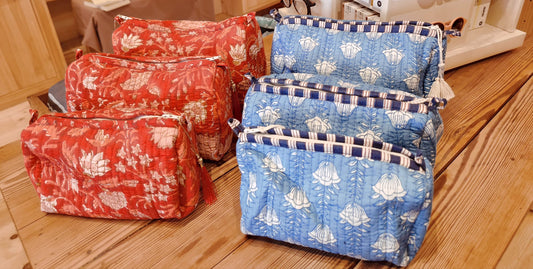 Handmade Cotton Quilted Jaipur Waterproof Pouch