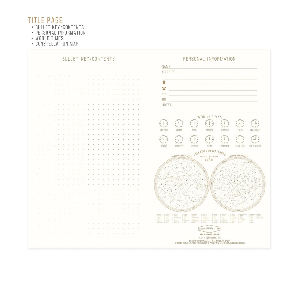 Navy Constellations Cloth Journal - "It Is Written In The Stars" - Designworks