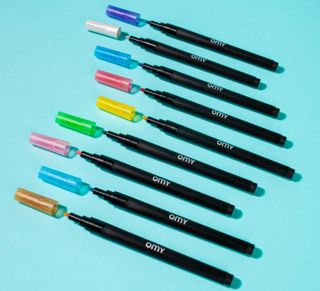 Rotuladores de colores con purpurina - Omy