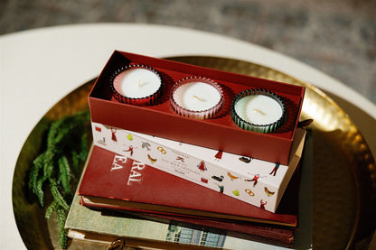 12 Days Of Christmas Holiday Glass Scented Candle Set