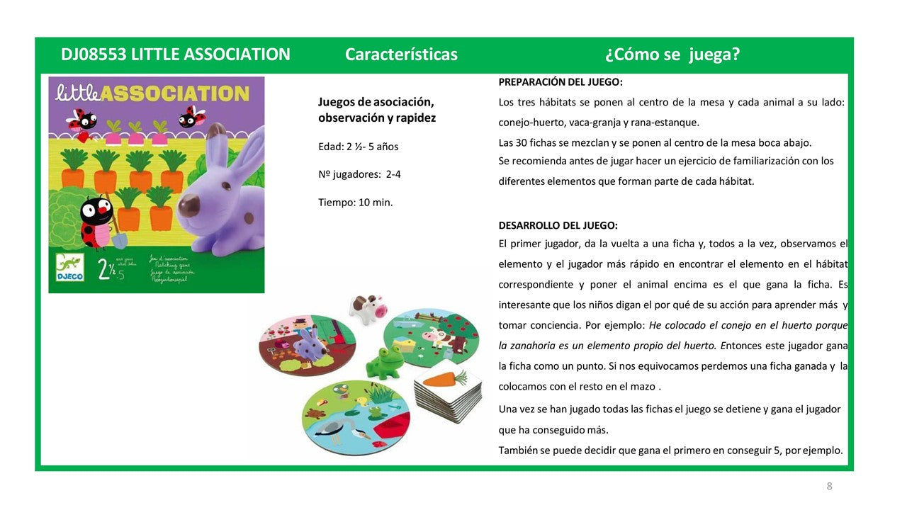 Pequeño juego de asociación Djeco