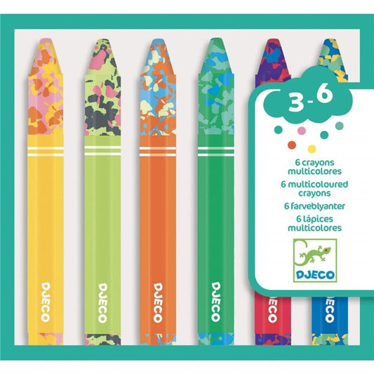 Multicolour Long Crayons For Kids - 6 Units