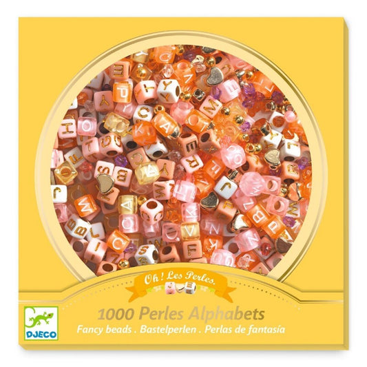 Golden Alfabet Pearls. Jewelery for Kids - 1000 pieces