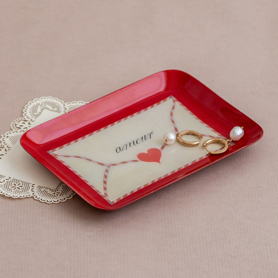 Love Letter Rectangular Enamel Tray