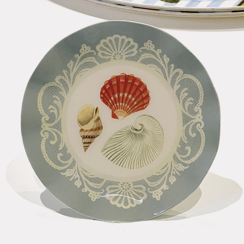 Sea Shells Small Round Enamel Tray