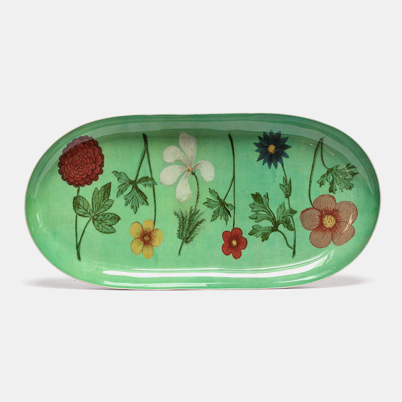 Flower Festival Oval Enamel Tray