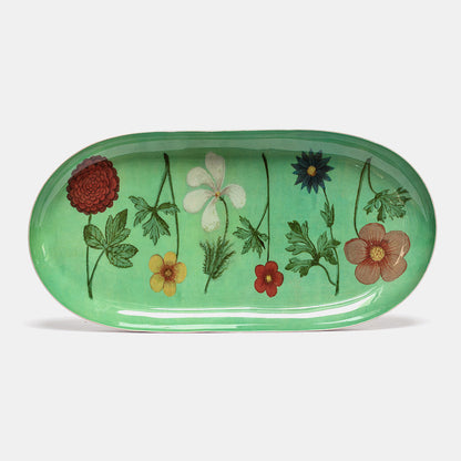 Flower Festival Oval Enamel Tray
