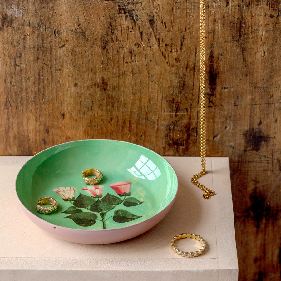 Festival of Flowers Small Round Enamel Tray