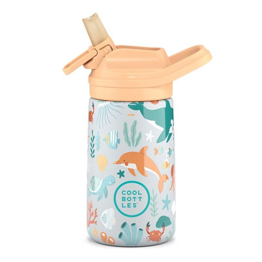 Mundo Submarino - Botella infantil de acero inoxidable con aislamiento - 350 ml