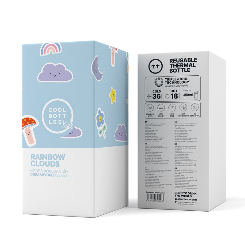Rainbow Clouds -  Kiddie Insulated Stainless Steel Bottle - 350ml