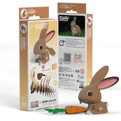 Rabbit - Eco-Friendly  3D Paper Puzzle - Eugy 071