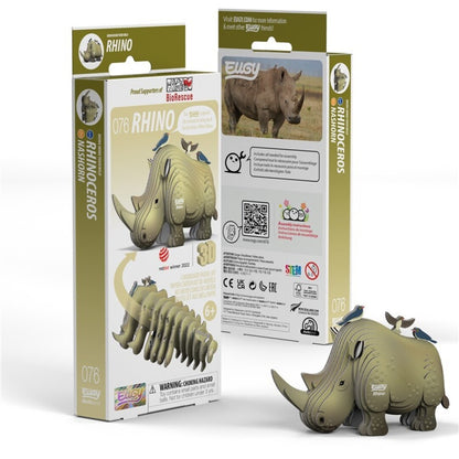 Rhino - Eco-Friendly  3D Paper Puzzle - Eugy 076