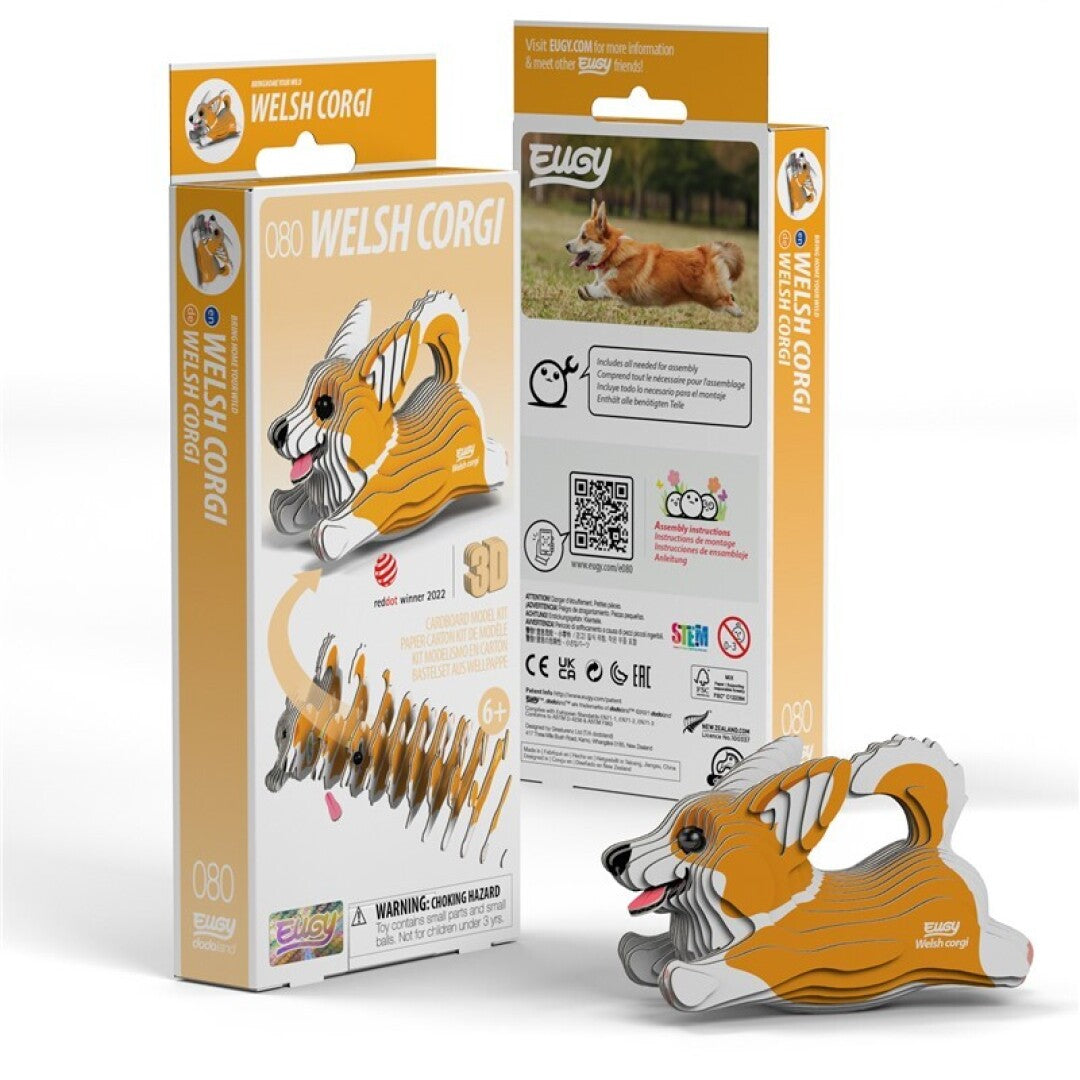 Welsh Corgi - Eco-Friendly  3D Paper Puzzle - Eugy 080