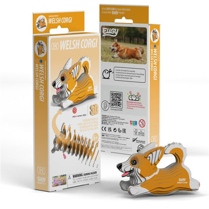 Welsh Corgi - Eco-Friendly  3D Paper Puzzle - Eugy 080