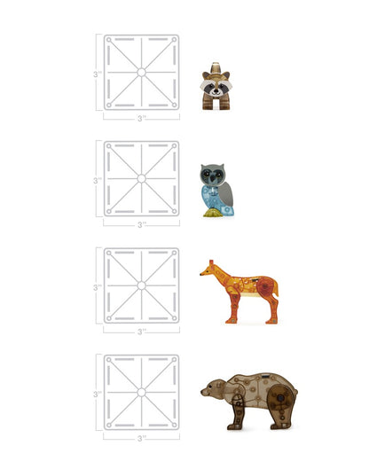 Forest Animals - Magnetic Pieces -  Magna Tiles