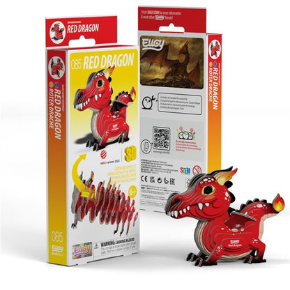 Red Dragon Eco-Friendly 3D  Paper Puzzle- Eugy  085