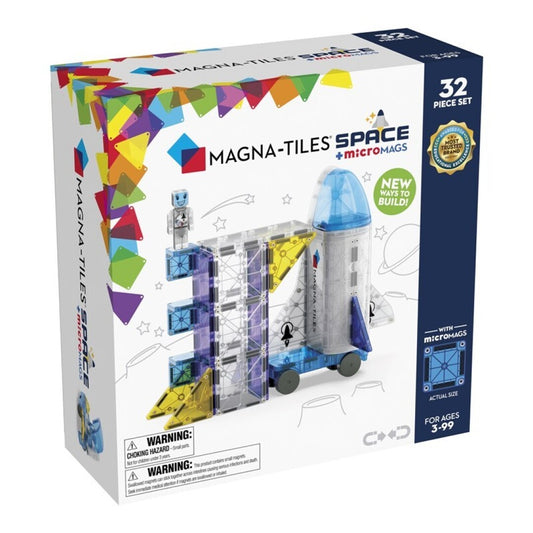 Magna Space Magnetic Construction Set 32 Pieces + Micro Mags - Magna Tiles