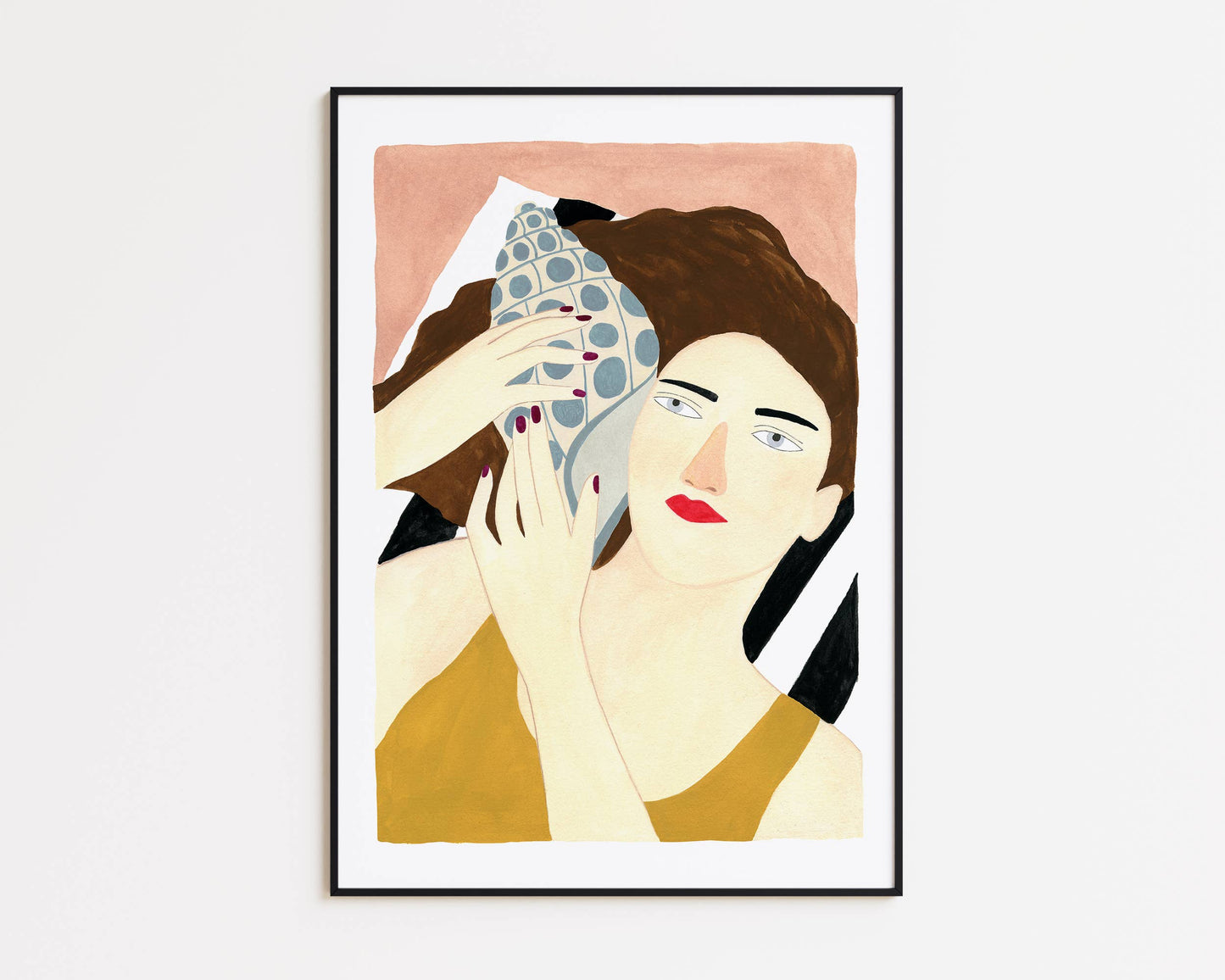 Woman With A Shell Art Print