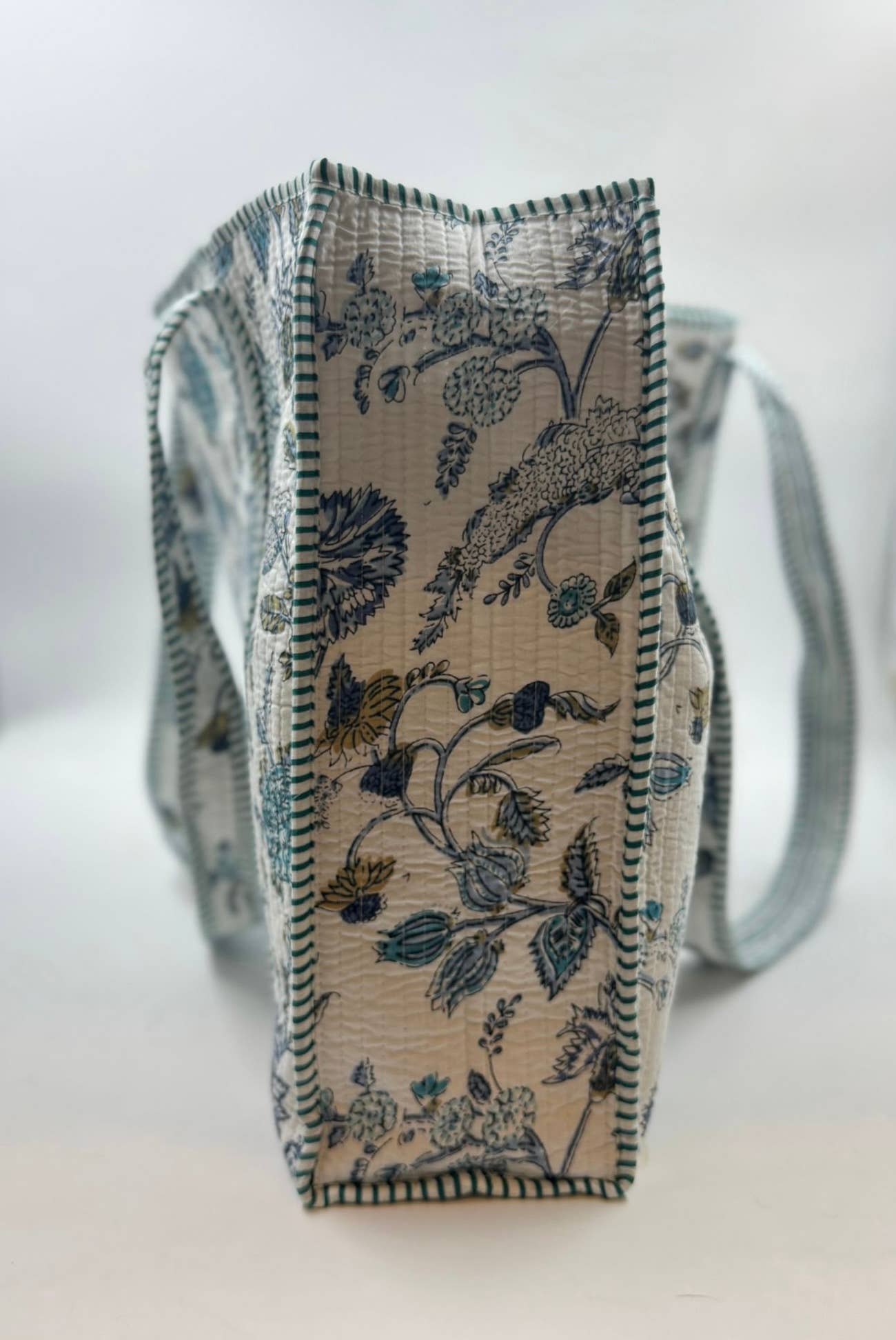 Bolso tote floral reversible bohemio acolchado Kantha 100 % algodón