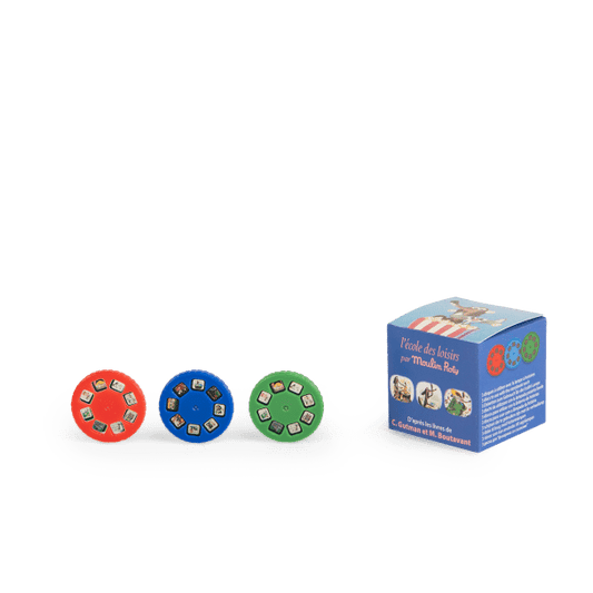 Caja con 3 discos para proyector de historias - Perro apestoso