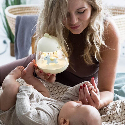 Caja de música de carrusel con lámpara - Amarillo