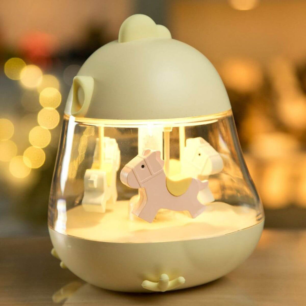 Caja de música de carrusel con lámpara - Amarillo