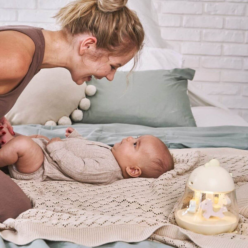 Caja de música de carrusel con lámpara - Amarillo
