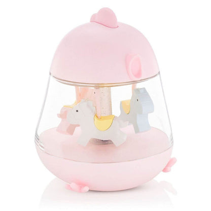 Caja de música carrusel con lámpara - Rosa