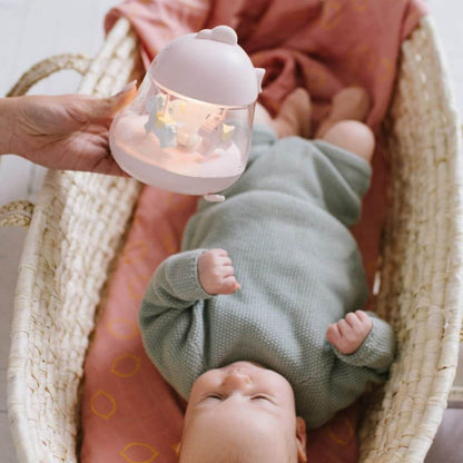 Caja de música carrusel con lámpara - Rosa