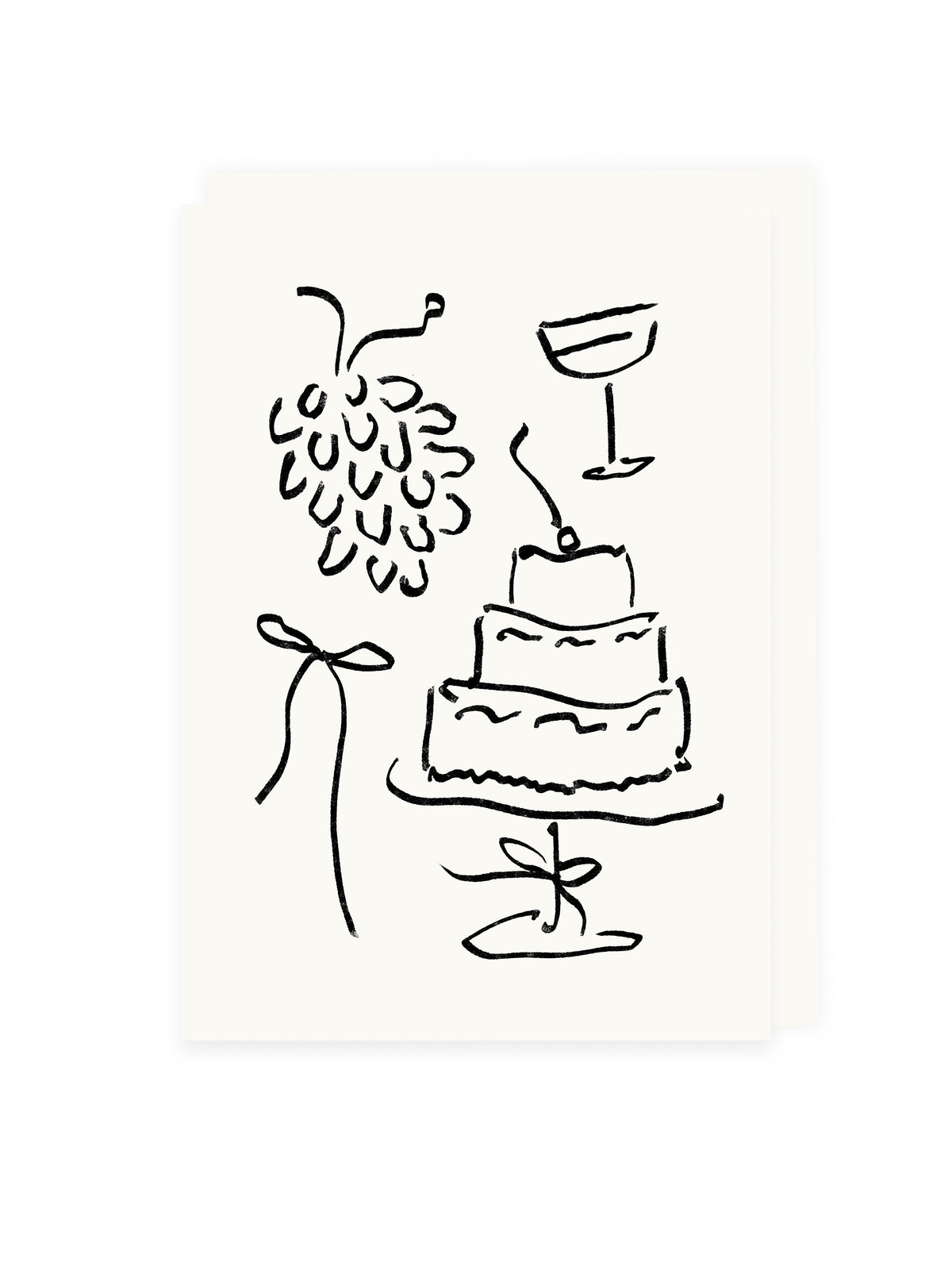 Grapes & Cake A6 Folded Card