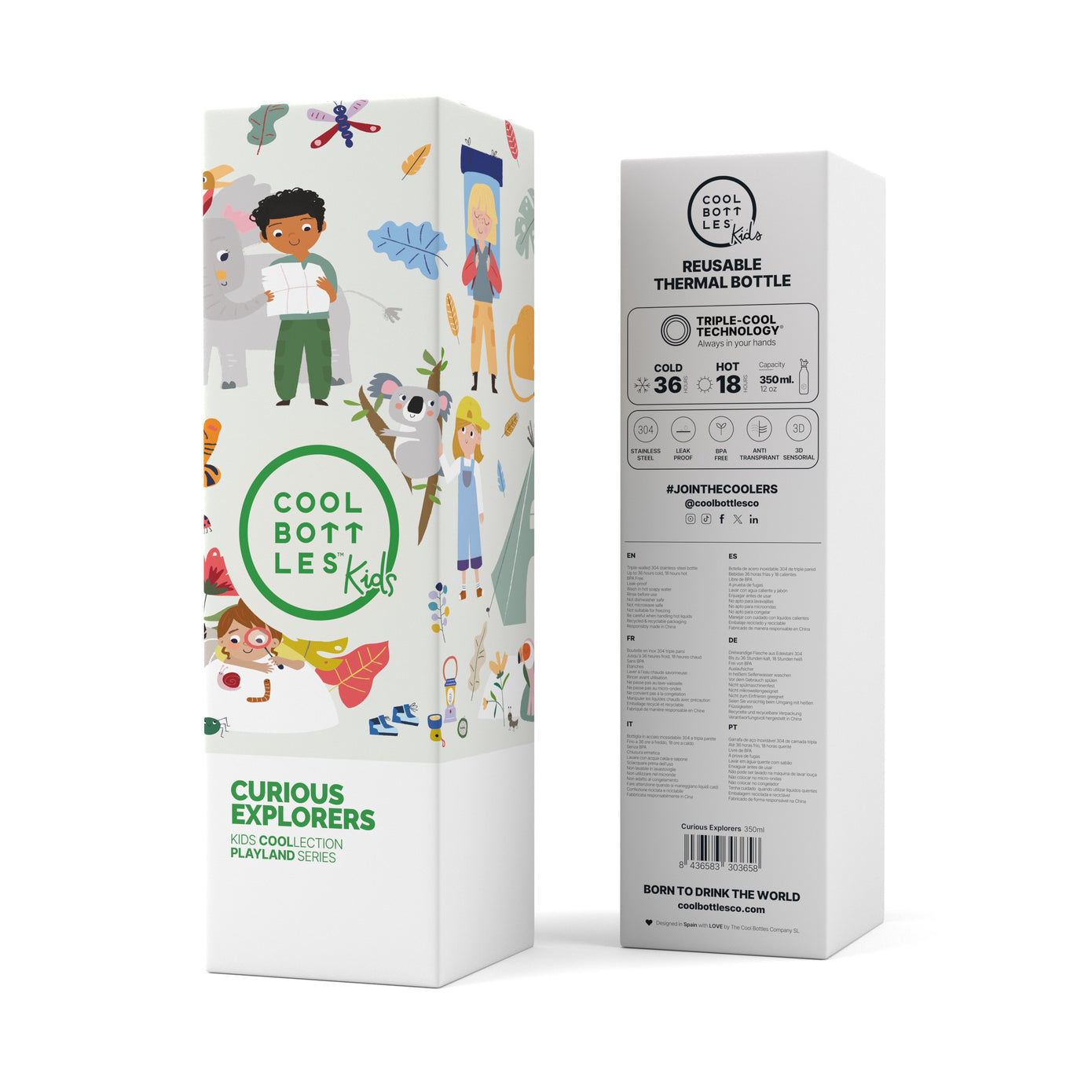 Curious Explorers - Insulated Stainless Steel Bottle - 350 ml