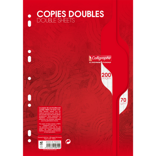 Clairefontaine Double Copies Calligraphe Ligne 7000 - 200 pages