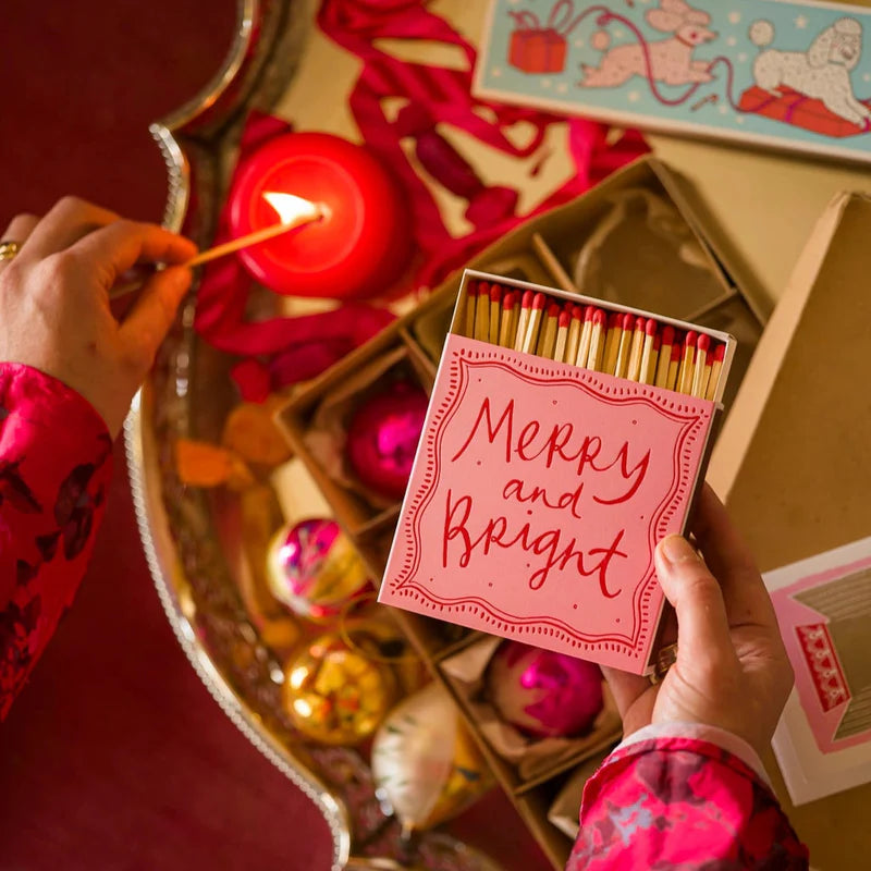 Merry and Bright Pink  - Christmas Candle Matches