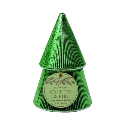 Cypress & Fir Green Stacked Tree Candle
