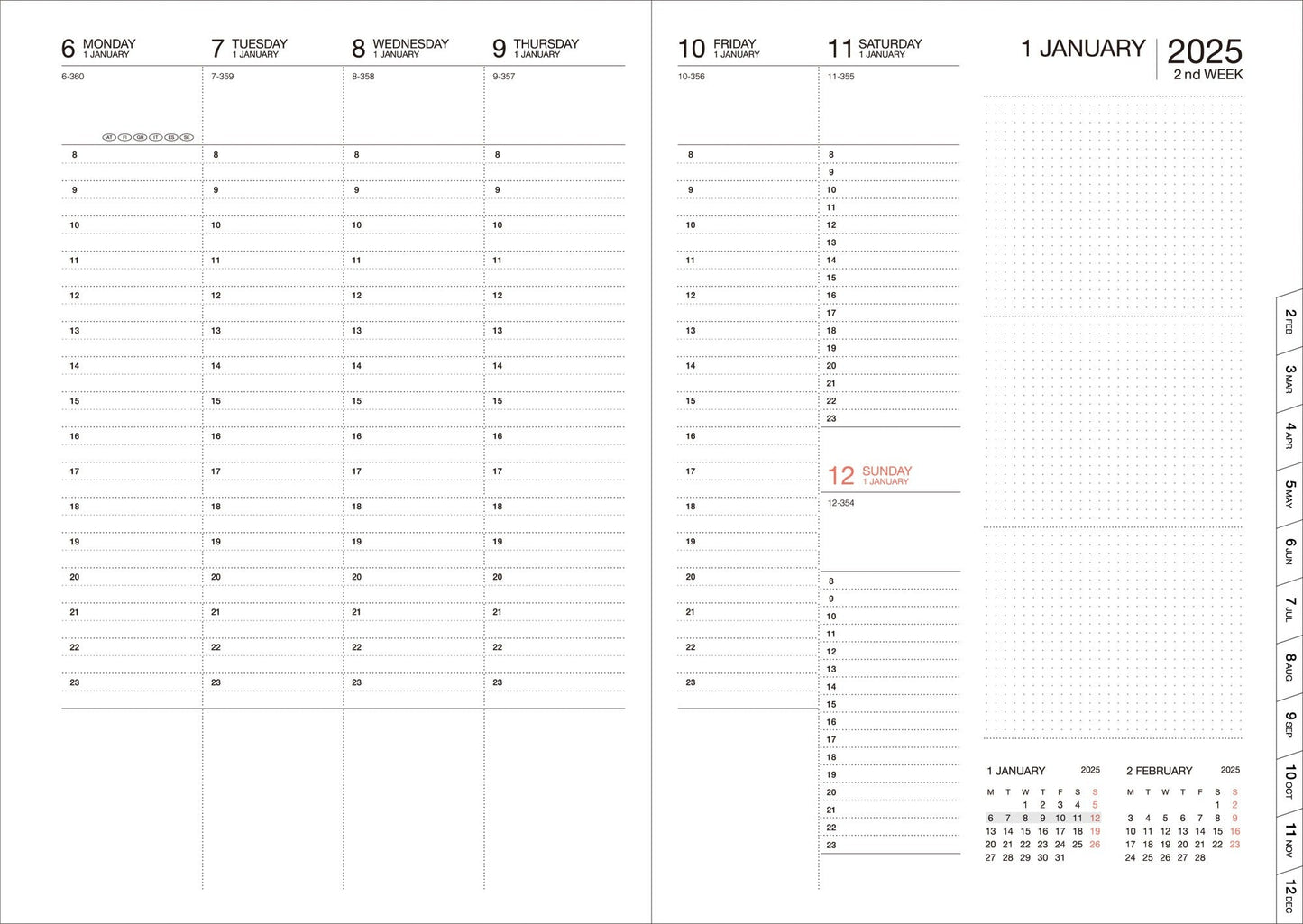Mark's - A5 Weekly Planner  - Sept 2025 - Dec 2026