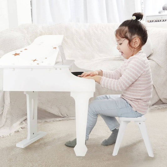Electric Grand Piano for Kids (White) -  Bench included