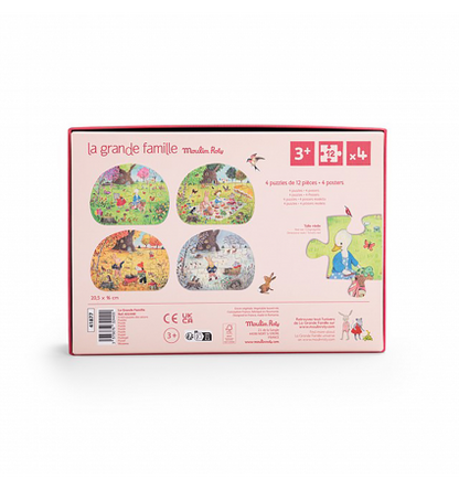 4 puzles (12 piezas) / 4 puzzles (12 pieces) - La grande famille
