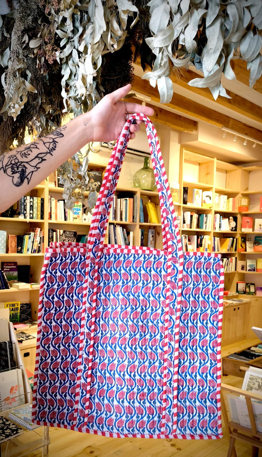 Handmade Cotton Quilted Jaipur Large Bag - Lotus
