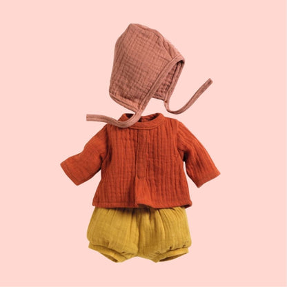 Conjunto de vestido de muñeca - Mandarina