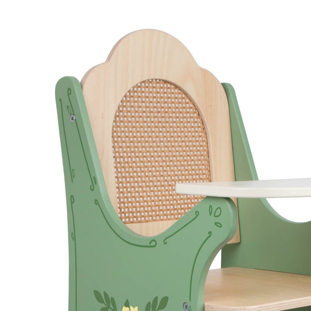 Trona vintage de madera para muñecas