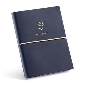 CUADERNO A6 LISO AZUL CON GOMA BUTTERFLY - THOUGHTS