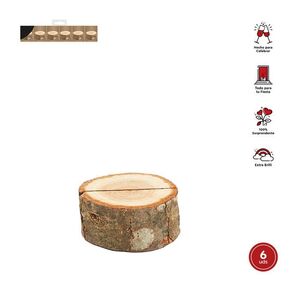 PACK MARCASITIOS TRONCO MADERA 6 UDS