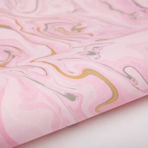 PAPER MIRCHI HAND MARBLED GIFT WRAP SHEETS - ROSEWATER
