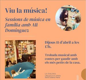 TALLER MUSICAL AMB ALI DOMÍNGUEZ - 2 GERMANS + 1 O 2 ADULTS